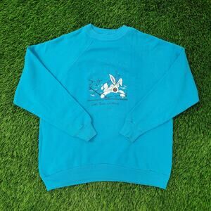 Vintage 1985 Ski Bunny Sweatshirt Womens XL 21x24 Lake-Tahoe